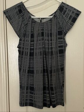 Banana Republic Gray & Black Short-Sleeve Top